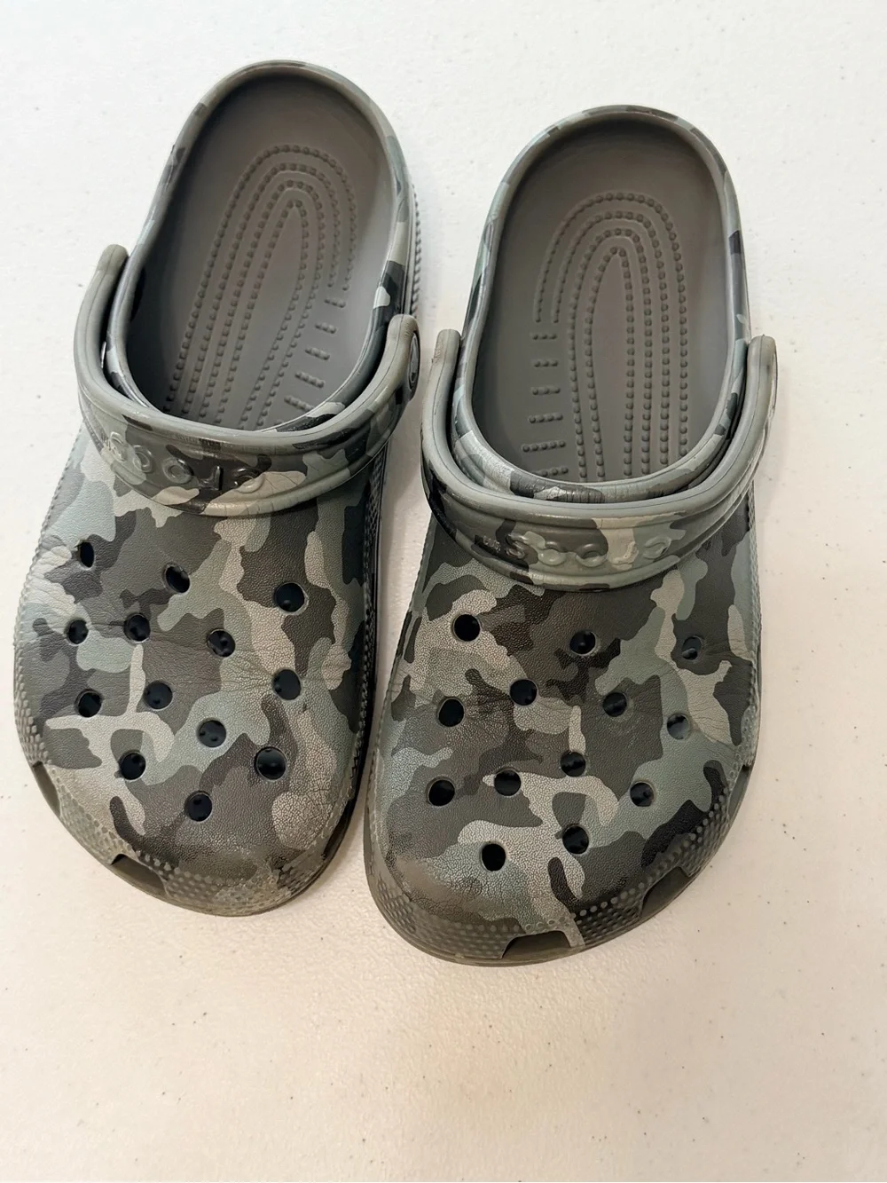 Gray Camouflage Crocs Clog Sandals